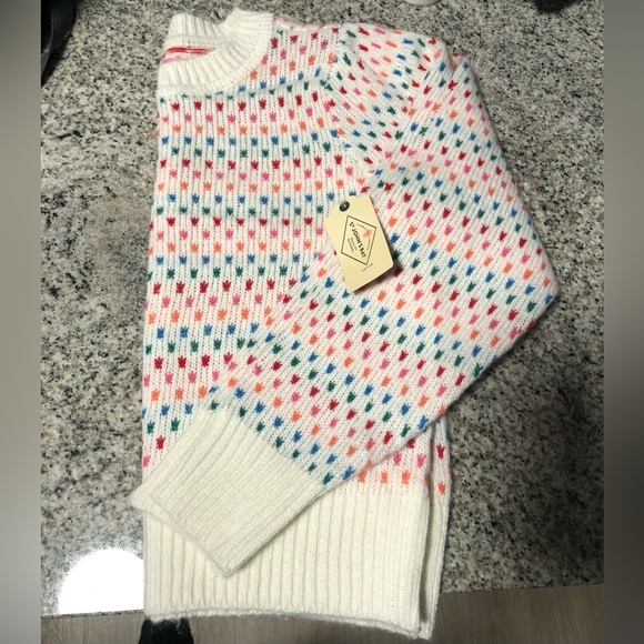 NWT St. John’s Bay Woman’s Crew Neck Long Sleeve Ivory Pullover Sweater Size M/P - Picture 4 of 8